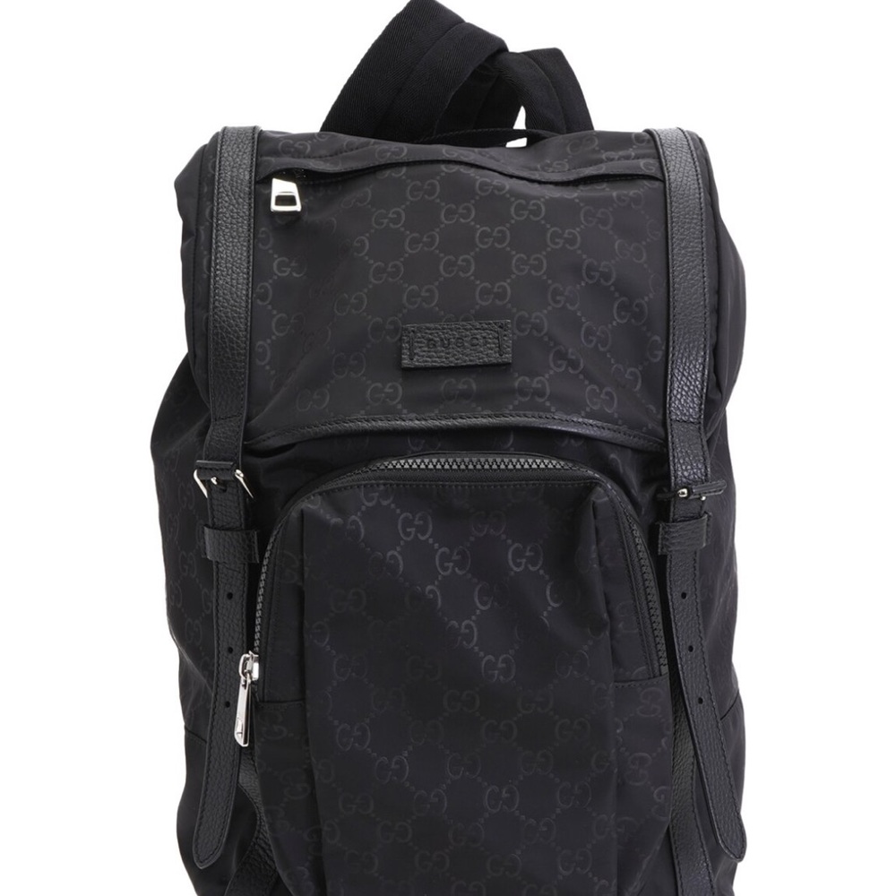 Black GG Nylon Backpack - Picture 2 of 5